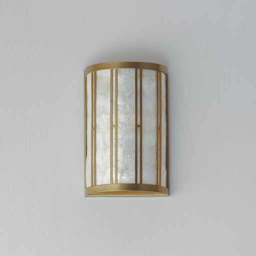Miramar 1 Light Wall Sconce in Capiz / Natural Aged Brass