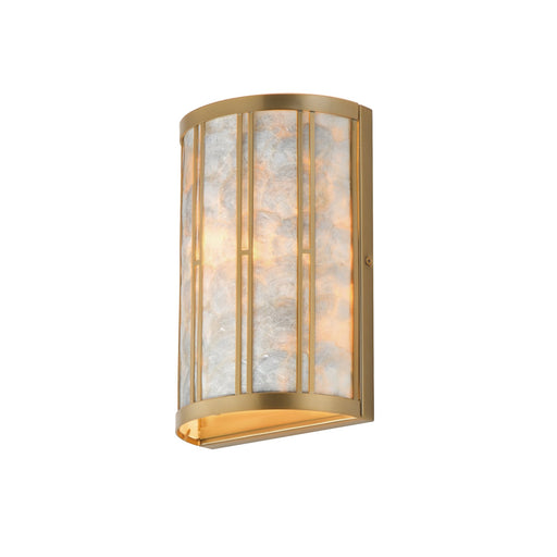 Miramar 1 Light Wall Sconce in Capiz / Natural Aged Brass