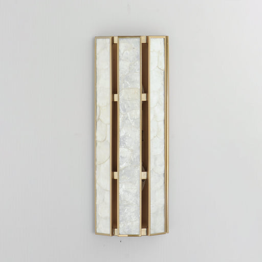 Miramar 2 Light Wall Sconce in Capiz / Natural Aged Brass
