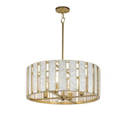 Miramar 4 Light Pendant in Capiz / Natural Aged Brass