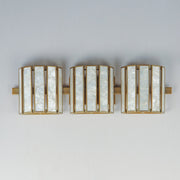Miramar 3 Light Bath Vanity in Capiz / Natural Aged Brass