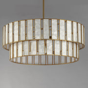 Miramar 6 Light Pendant in Capiz / Natural Aged Brass