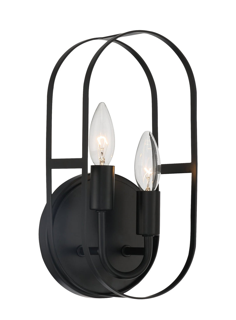 Mindful 2 Light 6" Sconce in Flat Black