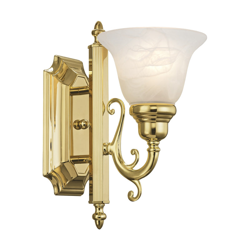 French Regency Wall Sconce in Polished Brass