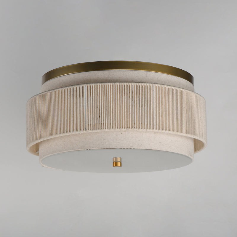 Seacliff 2 Light Flush Mount in Natural Aged Brass