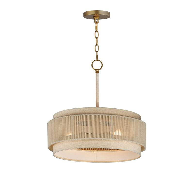 Seacliff 20" 3 Light Pendant in Natural Aged Brass