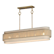 Seacliff 5 Light Linear Pendant in Natural Aged Brass