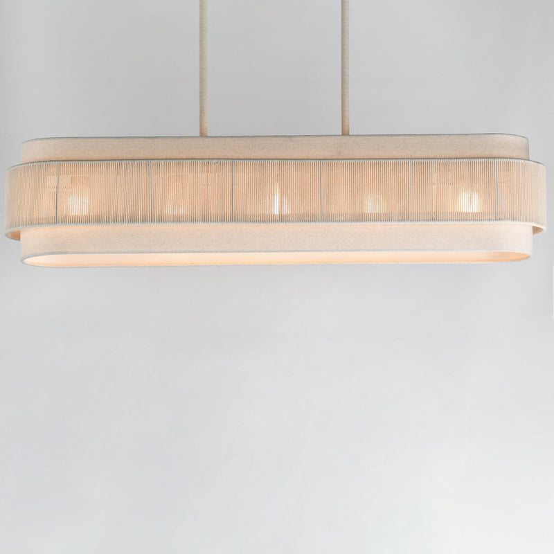 Seacliff 5 Light Linear Pendant in Natural Aged Brass