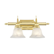 French Regency 2-Light Bath Vanity Light in Polished Brass