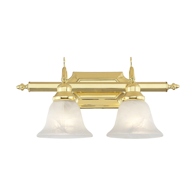 French Regency 2-Light Bath Vanity Light in Polished Brass