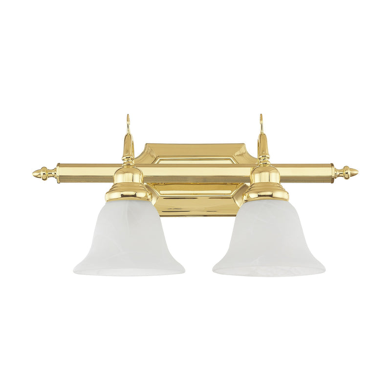 French Regency 2-Light Bath Vanity Light in Polished Brass
