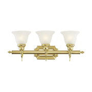 French Regency 3-Light Bath Vanity Light in Polished Brass