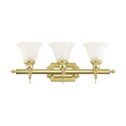 French Regency 3-Light Bath Vanity Light in Polished Brass