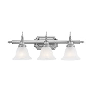 French Regency 3-Light Bath Vanity Light in Polished Chrome