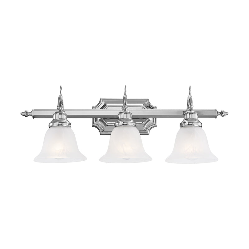 French Regency 3-Light Bath Vanity Light in Polished Chrome