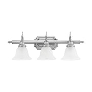 French Regency 3-Light Bath Vanity Light in Polished Chrome