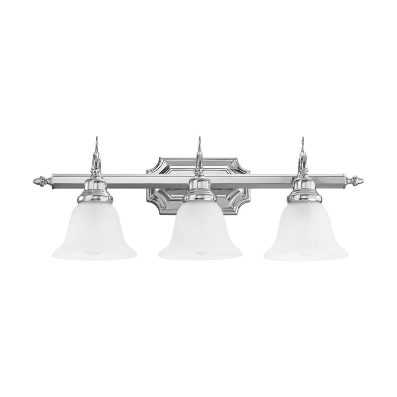 French Regency 3-Light Bath Vanity Light in Polished Chrome