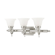 French Regency 3-Light Bath Vanity Light in Brushed Nickel
