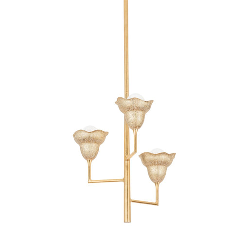 Alora 3-Light Pendant in Vintage Gold Leaf / Gilded Ivory