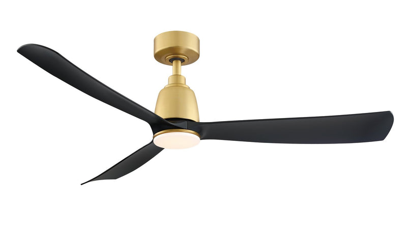 Kute 52" Ceiling Fan in Brushed Satin Brass / Black Blades