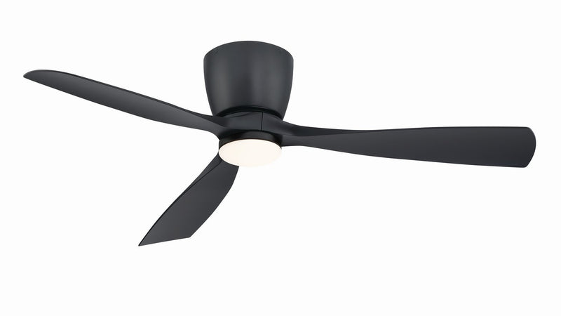 Klinch 52" Outdoor Hugger Ceiling Fan with LED Light in Black
