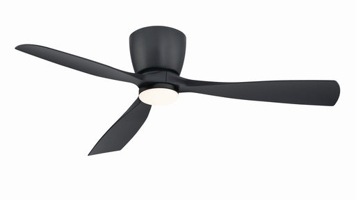 Klinch 52" Outdoor Hugger Ceiling Fan with LED Light in Black