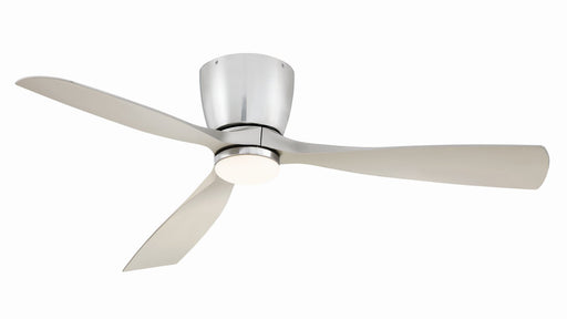 Klinch 52" Outdoor Hugger Ceiling Fan with LED Light in Brushed Nickel