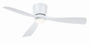 Klinch 52" Outdoor Hugger Ceiling Fan with LED Light in Matte White