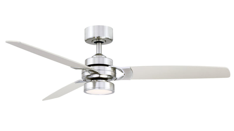 Amped 52" Ceiling Fan with LED Light in Brushed Nickel