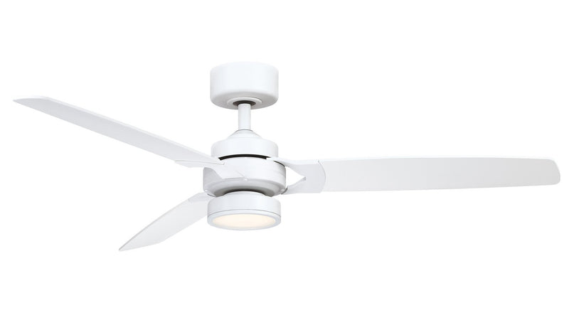 Amped 52" Ceiling Fan with LED Light in Matte White