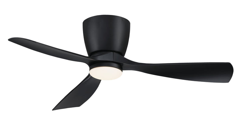 Klinch 44" Outdoor Hugger Ceiling Fan with LED Light in Black