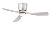 Klinch 44" Outdoor Hugger Ceiling Fan with LED Light in Brushed Nickel