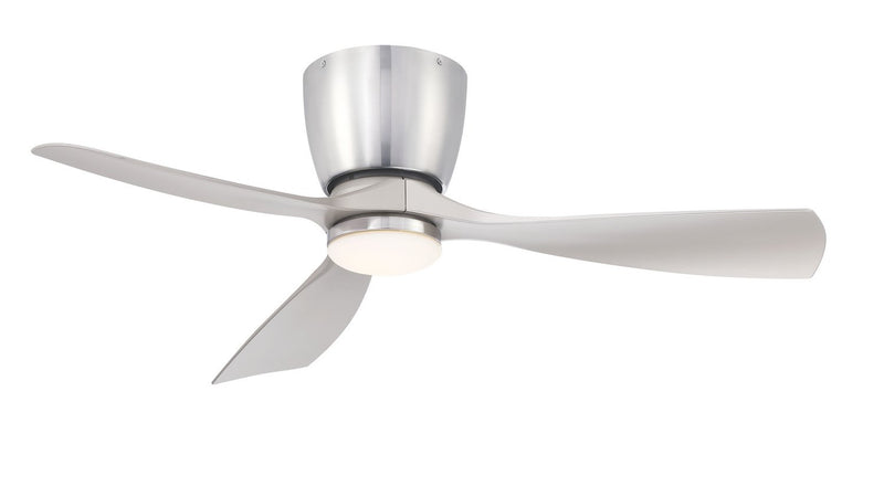 Klinch 44" Outdoor Hugger Ceiling Fan with LED Light in Brushed Nickel
