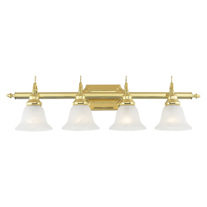 French Regency 4-Light Bath Vanity Light in Polished Brass