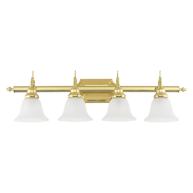 French Regency 4-Light Bath Vanity Light in Polished Brass