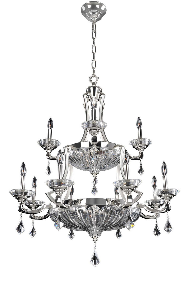 Orecchini 12-Light Chandelier in Two Tone Silver