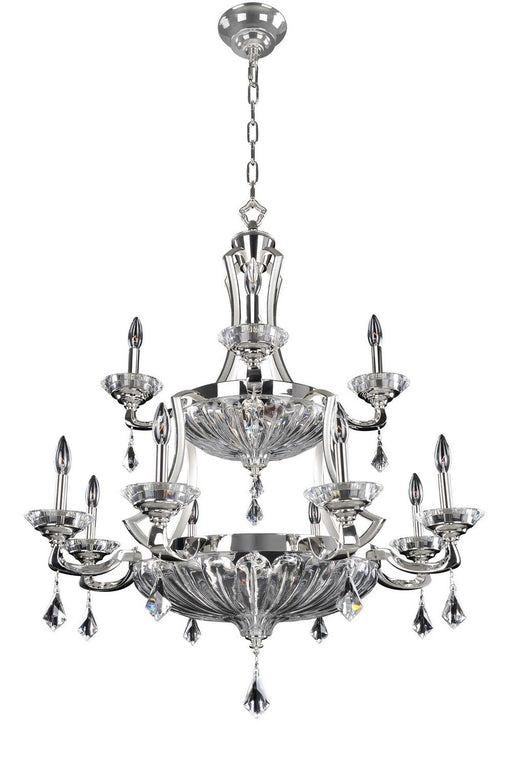 Orecchini 12-Light Chandelier in Two Tone Silver
