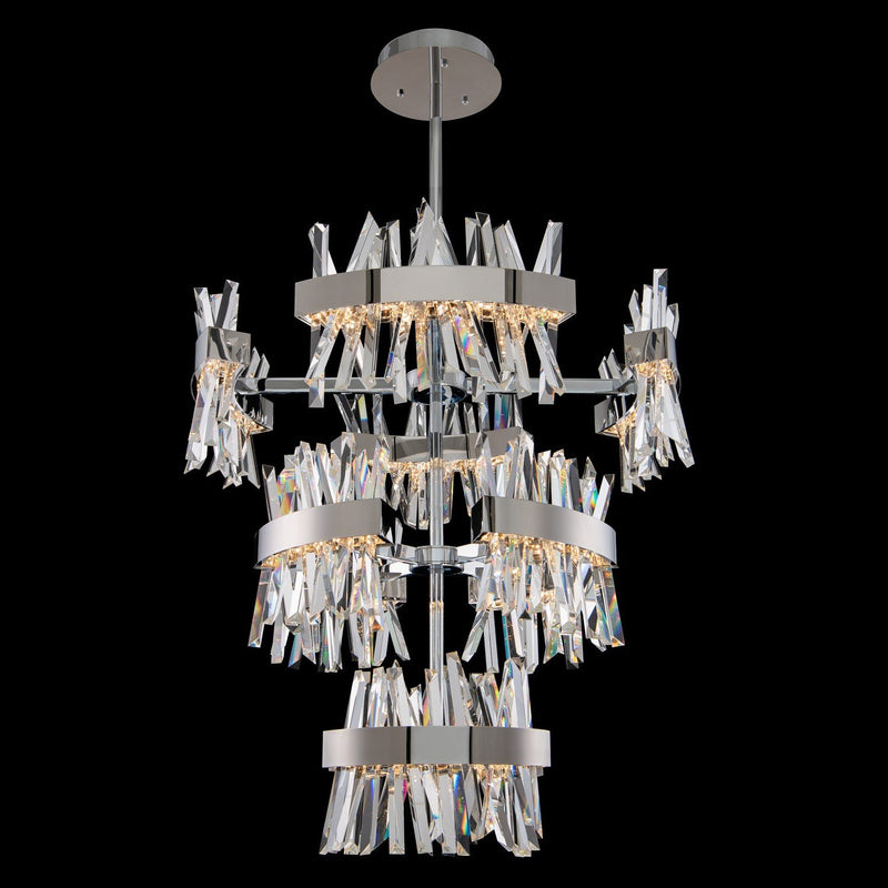 Glacier LED Foyer Chandelier in Polished Chrome