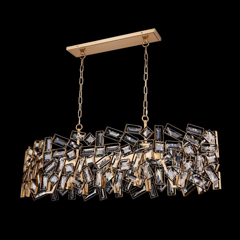 Inclanta 8-Light Linear Pendant in Winter Brass