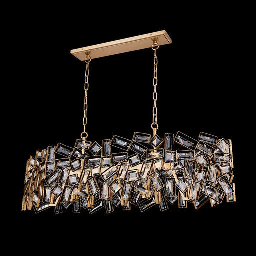 Inclanta 8-Light Linear Pendant in Winter Brass