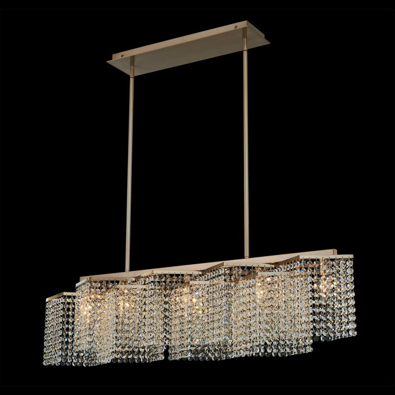 Cometa 5-Light Linear Pendant in Brushed Champagne Gold