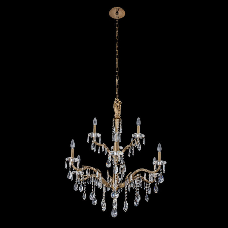 Venere 9-Light Chandelier in Historic Brass