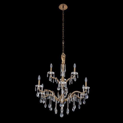 Venere 9-Light Chandelier in Historic Brass