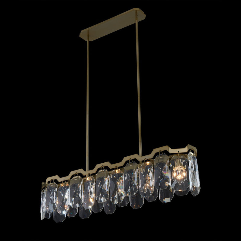 Piatta 6-Light Linear Pendant in Brushed Brass
