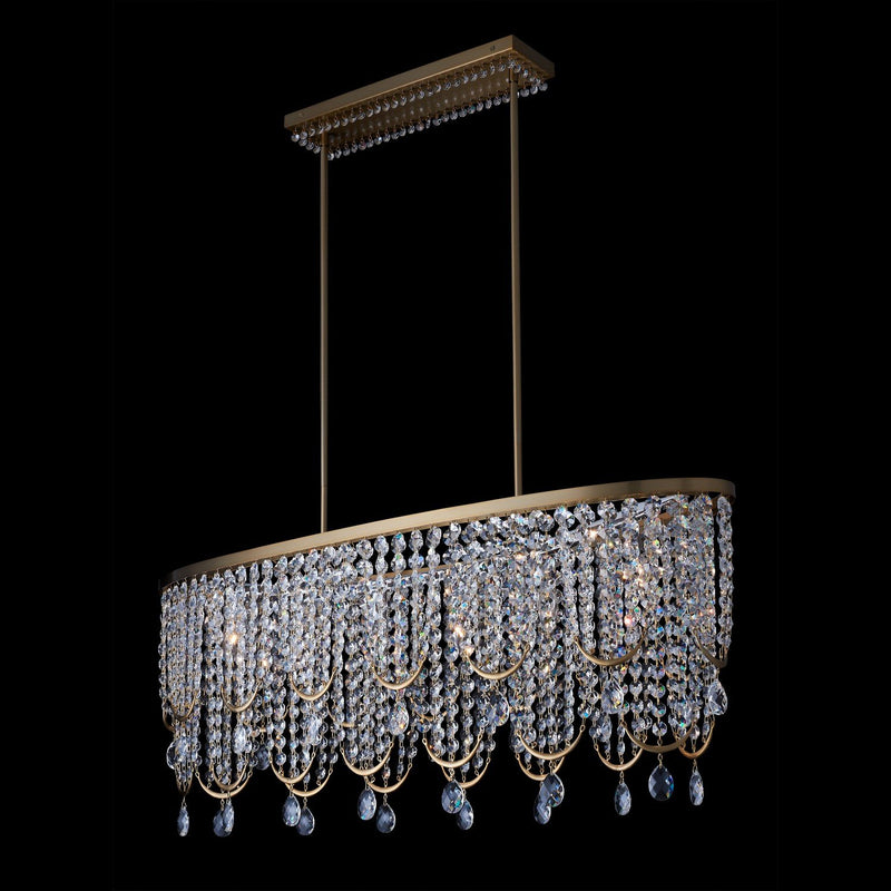 Vezzo 6-Light Linear Pendant in Winter Brass