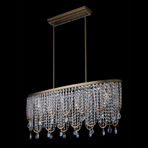 Vezzo 6-Light Linear Pendant in Winter Brass