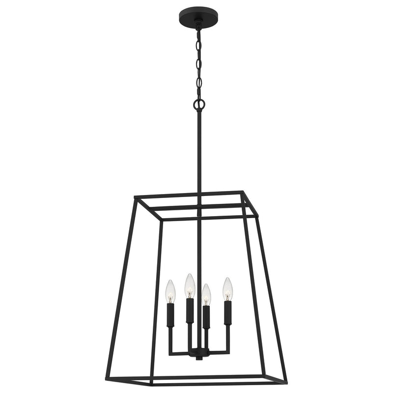 Prescott 4-Light Lantern Pendant in Matte Black