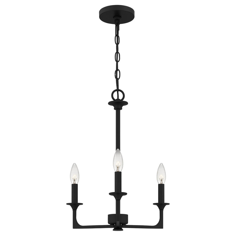 Prescott 3-Light Mini Chandelier in Matte Black