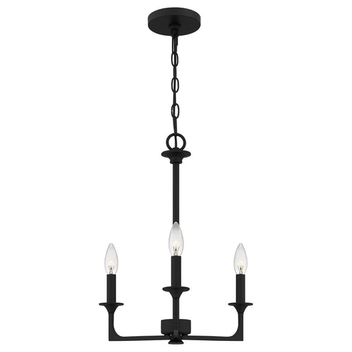 Prescott 3-Light Mini Chandelier in Matte Black