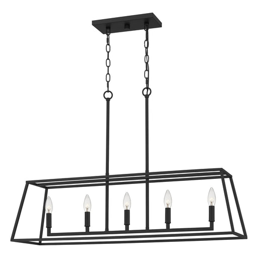 Prescott 5-Light Linear Lantern Pendant in Matte Black